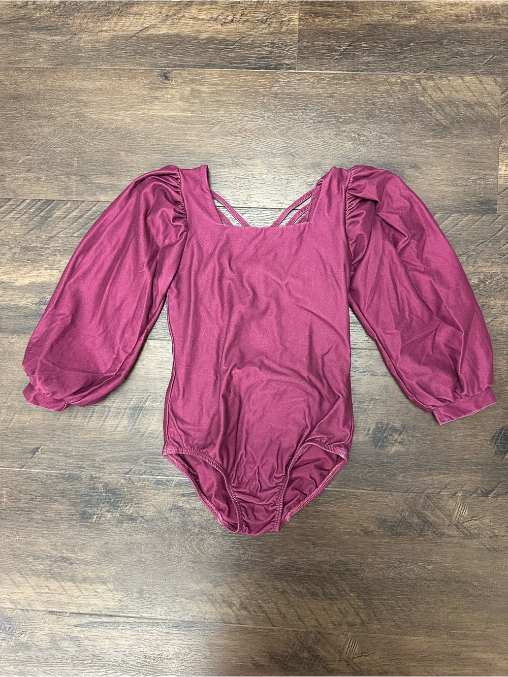 cheeky plum Kids Puff-Sleeve Dance Leotard in Plum